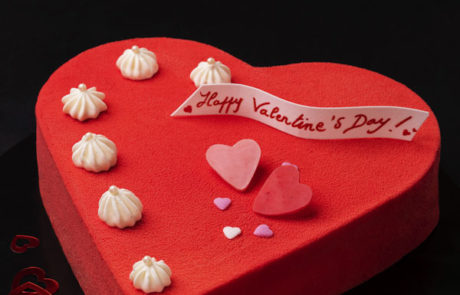 Photographie de pâtisserie sur le thème de la Saint Valentin