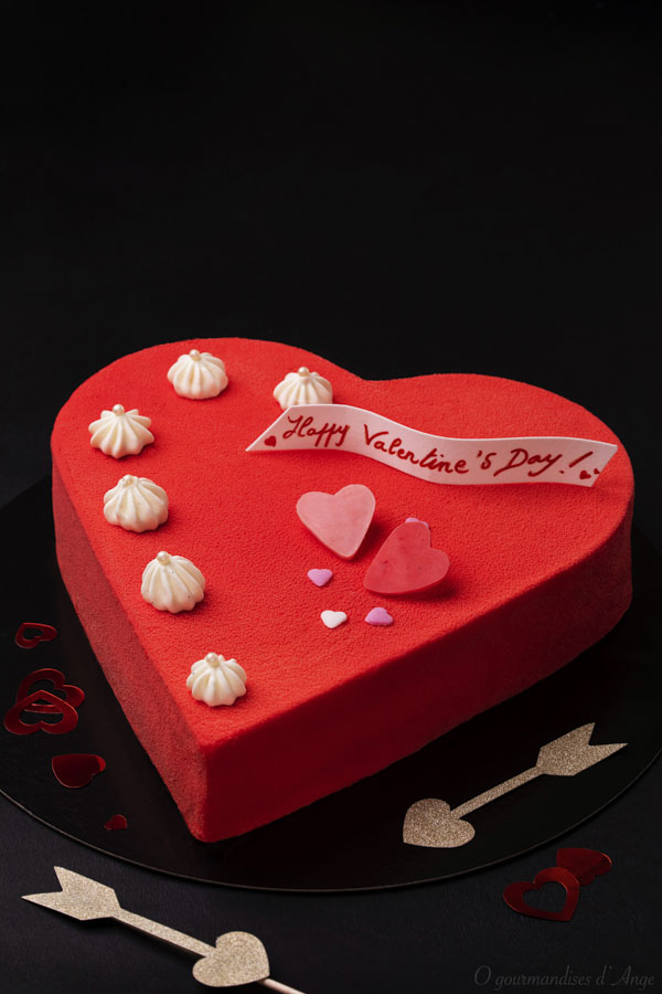 Photographie de pâtisserie sur le thème de la Saint Valentin